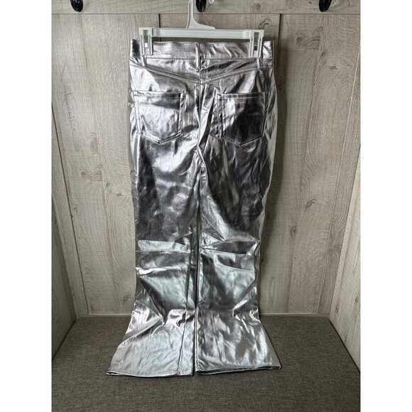 Metallic Silver Wild Fable Womens Trendy Pants Size 4 Shiny with Pockets - Picture 2 of 8